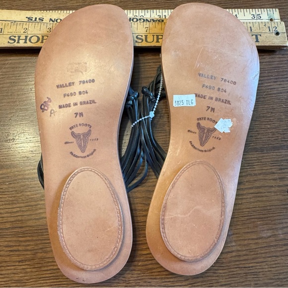 Frye Boots Valley Sandals Braided Thong Slip On Black Leather Size 7 NWT NEW - Picture 4 of 7